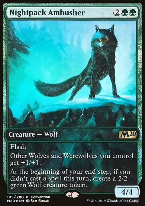 Nightpack Ambusher, Core Set 2020 Promos #185, Magic: The Gathering card