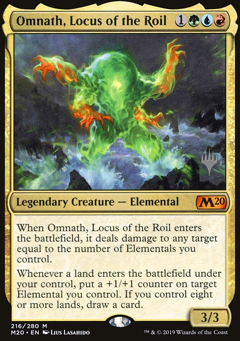 Omnath, Locus of the Roil, Core Set 2020 Promos #216p, Magic: The Gathering card