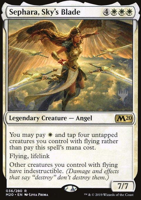 Sephara, Sky's Blade, Core Set 2020 Promos #36p, Magic: The Gathering card