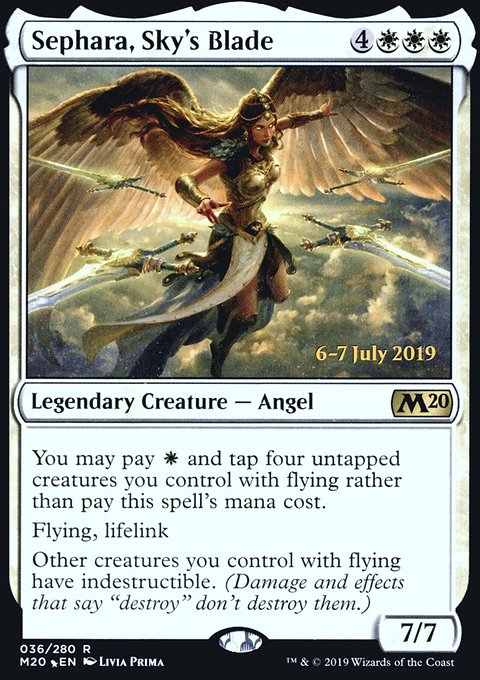 Sephara, Sky's Blade, Core Set 2020 Promos #36s, Magic: The Gathering card