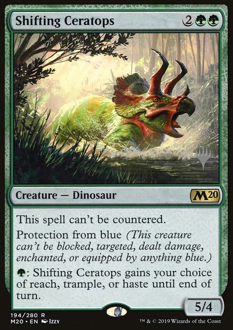 Shifting Ceratops, Core Set 2020 Promos #194p, Magic: The Gathering card