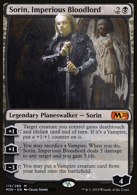 Sorin, Imperious Bloodlord, Core Set 2020 Promos #115p, Magic: The Gathering card