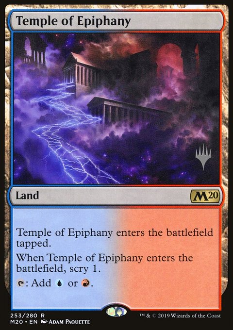 Temple of Epiphany, Core Set 2020 Promos #253p, Magic: The Gathering card