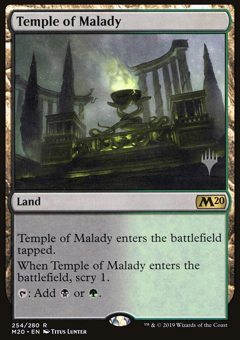 Temple of Malady, Core Set 2020 Promos #254p, Magic: The Gathering card