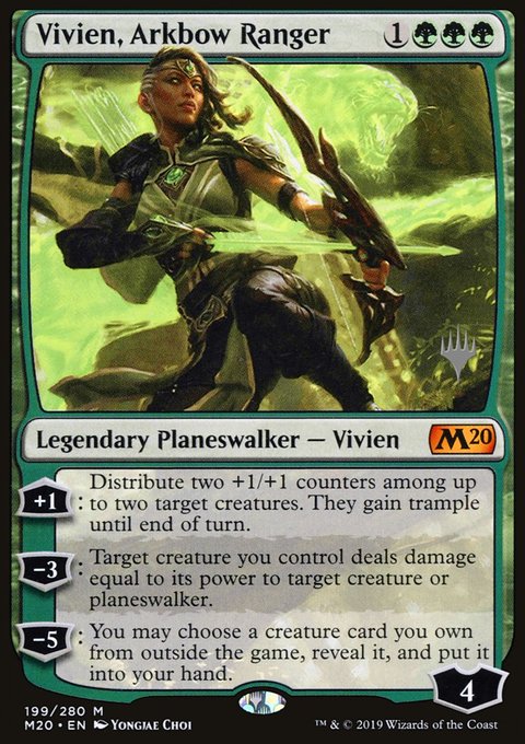 Vivien, Arkbow Ranger, Core Set 2020 Promos #199p, Magic: The Gathering card