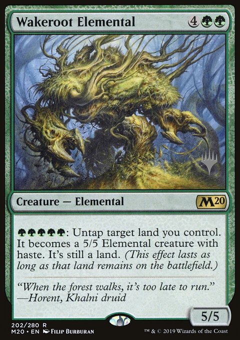 Wakeroot Elemental, Core Set 2020 Promos #202p, Magic: The Gathering card