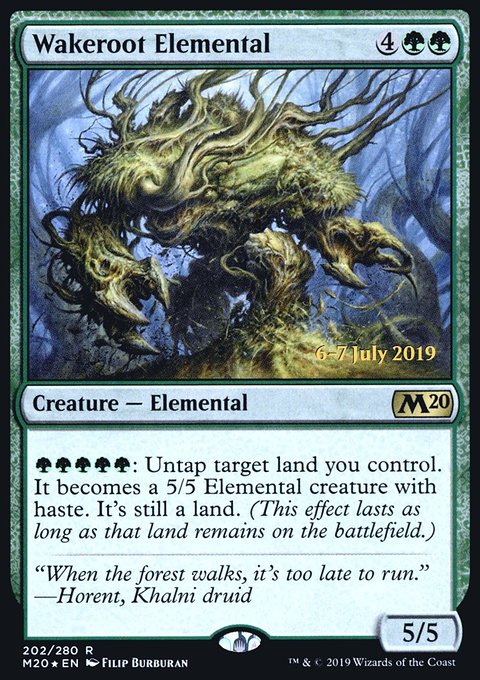 Wakeroot Elemental, Core Set 2020 Promos #202s, Magic: The Gathering card