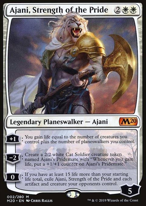 Ajani, Strength of the Pride, Core Set 2020 #2, Magic: The Gathering card