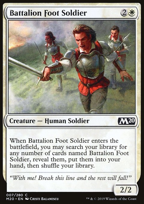 Battalion Foot Soldier, Core Set 2020 #7, Magic: The Gathering card