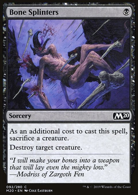 Bone Splinters, Core Set 2020 #92, Magic: The Gathering card