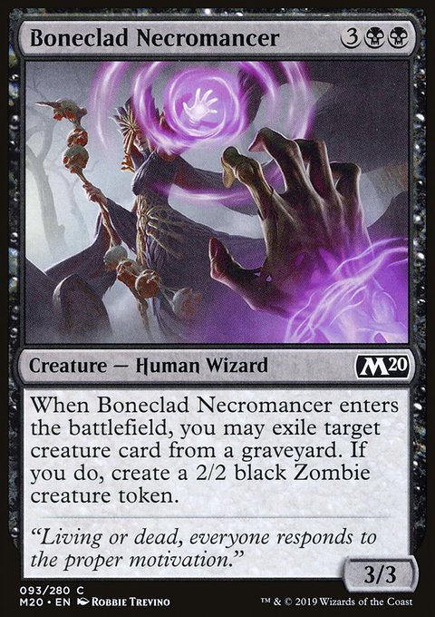 Boneclad Necromancer, Core Set 2020 #93, Magic: The Gathering card