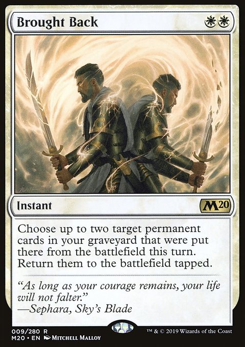 Brought Back, Core Set 2020 #9, Magic: The Gathering card