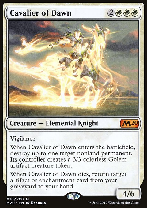 Cavalier of Dawn, Core Set 2020 #10, Magic: The Gathering card