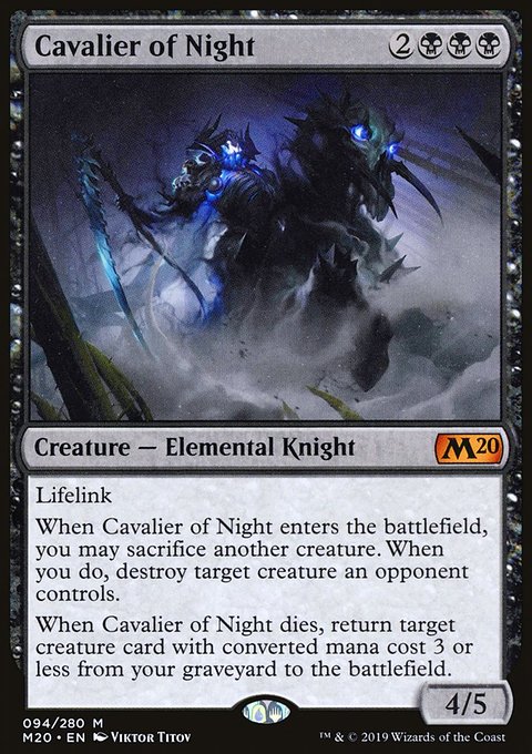 Cavalier of Night, Core Set 2020 #94, Magic: The Gathering card