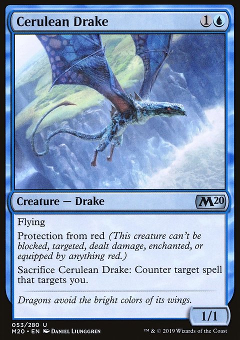 Cerulean Drake, Core Set 2020 #53, Magic: The Gathering card