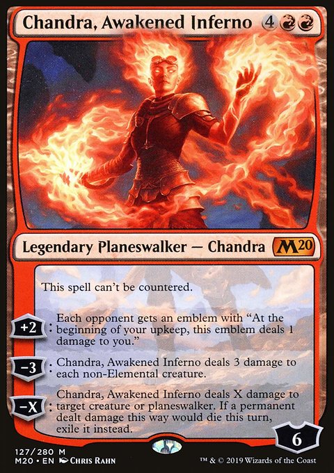 Chandra, Awakened Inferno, Core Set 2020 #127, Magic: The Gathering card