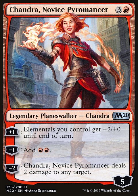 Chandra, Novice Pyromancer, Core Set 2020 #128, Magic: The Gathering card