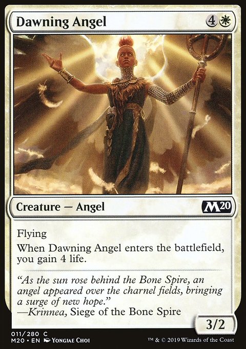 Dawning Angel, Core Set 2020 #11, Magic: The Gathering card