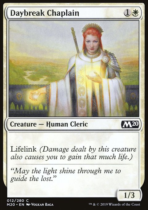 Daybreak Chaplain, Core Set 2020 #12, Magic: The Gathering card
