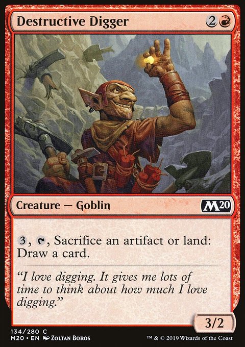 Destructive Digger, Core Set 2020 #134, Magic: The Gathering card