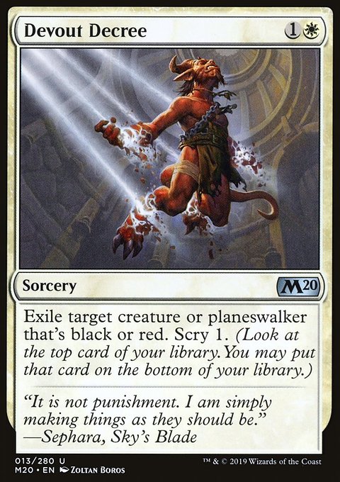 Devout Decree, Core Set 2020 #13, Magic: The Gathering card