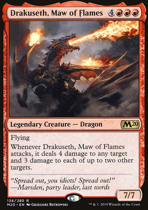 Drakuseth, Maw of Flames, Core Set 2020 #136, Magic: The Gathering card