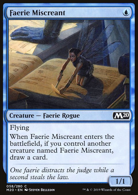 Faerie Miscreant, Core Set 2020 #58, Magic: The Gathering card
