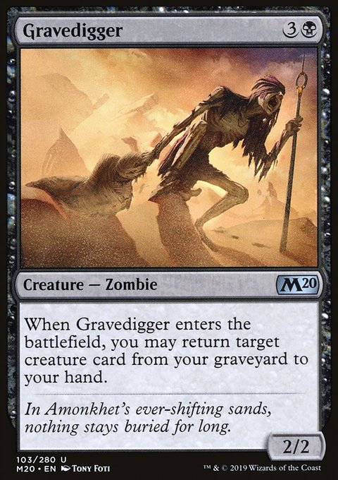 Gravedigger, Core Set 2020 #103, Magic: The Gathering card