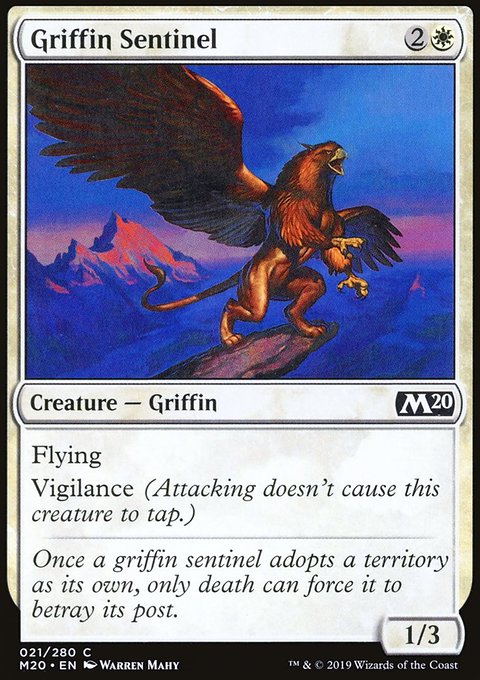 Griffin Sentinel, Core Set 2020 #21, Magic: The Gathering card