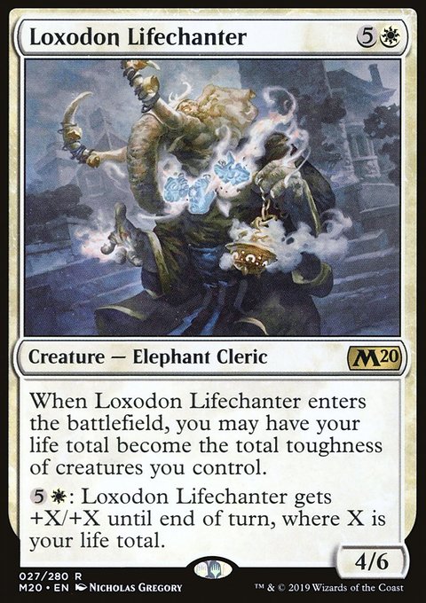 Loxodon Lifechanter, Core Set 2020 #27, Magic: The Gathering card