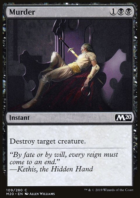 Murder, Core Set 2020 #109, Magic: The Gathering card