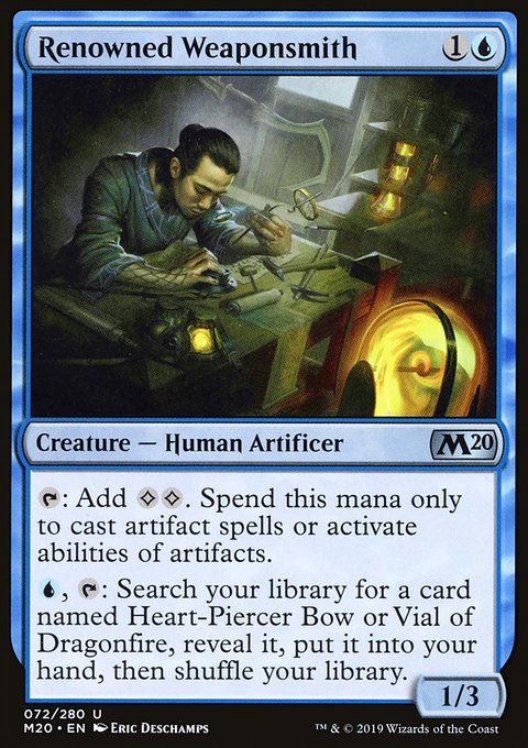 Renowned Weaponsmith, Core Set 2020 #72, Magic: The Gathering card
