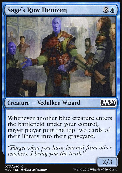 Sage's Row Denizen, Core Set 2020 #73, Magic: The Gathering card