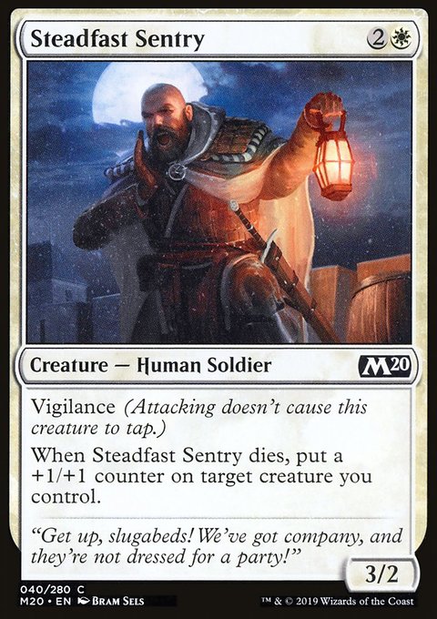 Steadfast Sentry, Core Set 2020 #40, Magic: The Gathering card
