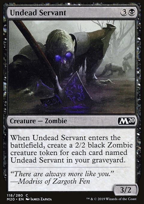 Undead Servant, Core Set 2020 #118, Magic: The Gathering card