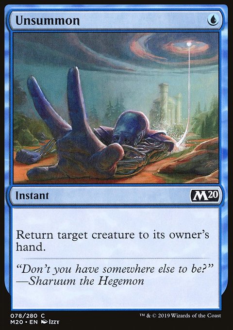 Unsummon, Core Set 2020 #78, Magic: The Gathering card