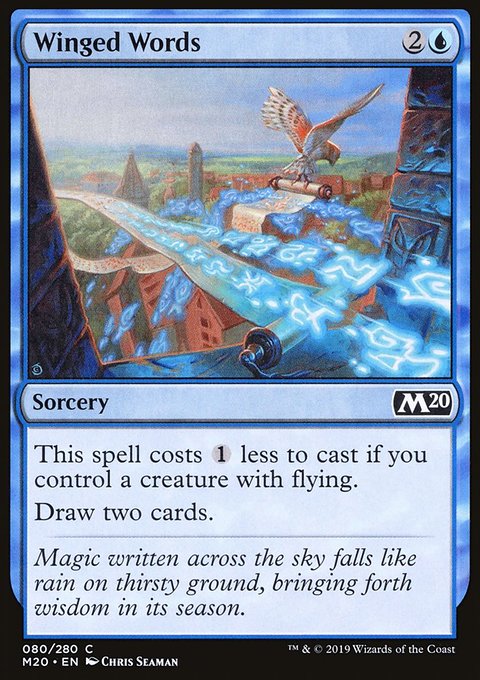 Winged Words, Core Set 2020 #80, Magic: The Gathering card
