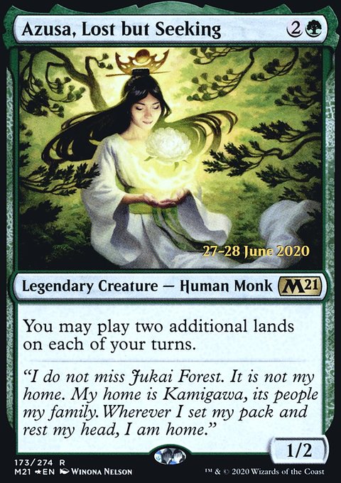 Azusa, Lost but Seeking, Core Set 2021 Promos #173s, Magic: The Gathering card