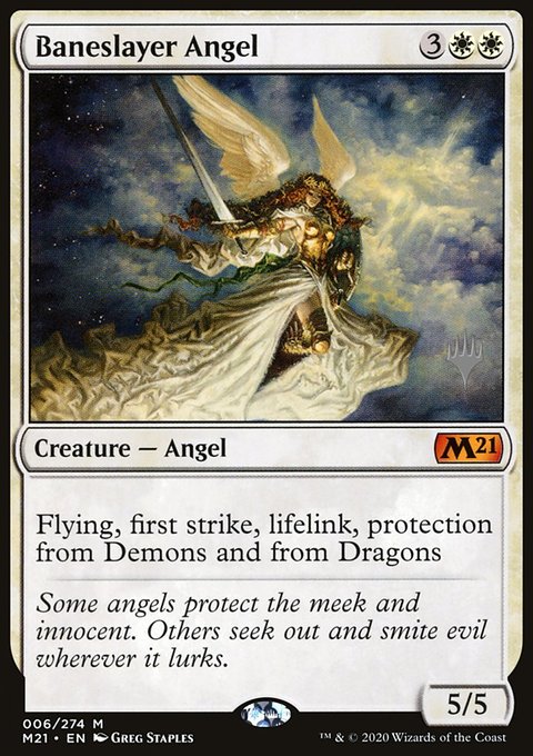 Baneslayer Angel, Core Set 2021 Promos #6p, Magic: The Gathering card