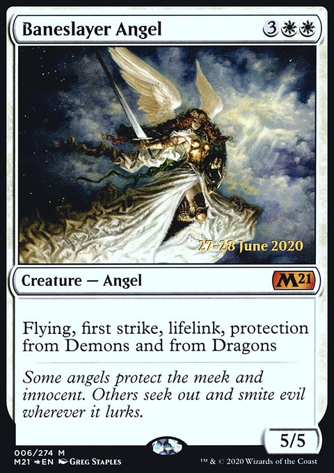 Baneslayer Angel, Core Set 2021 Promos #6s, Magic: The Gathering card