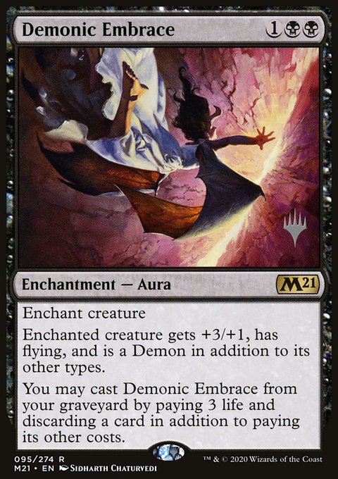 Demonic Embrace, Core Set 2021 Promos #95p, Magic: The Gathering card