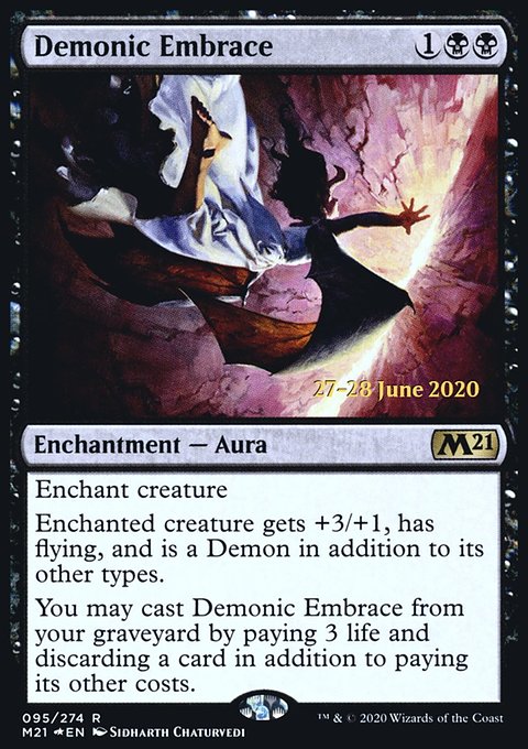 Demonic Embrace, Core Set 2021 Promos #95s, Magic: The Gathering card