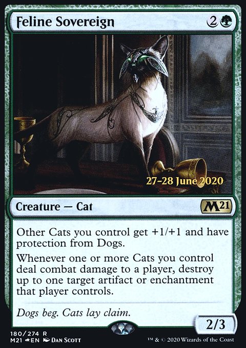 Feline Sovereign, Core Set 2021 Promos #180s, Magic: The Gathering card