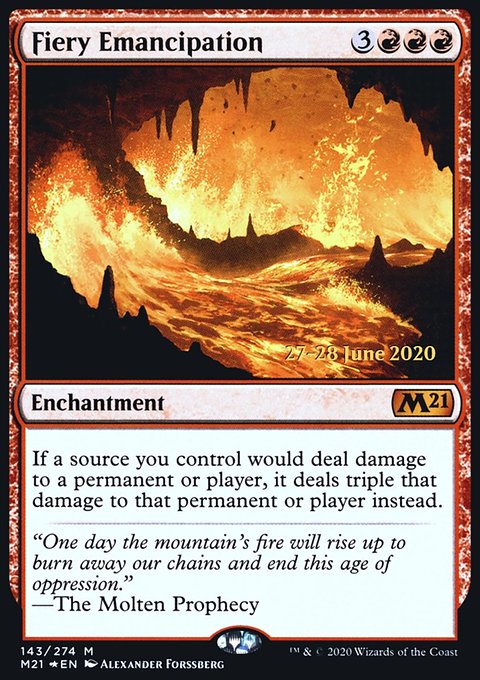 Fiery Emancipation, Core Set 2021 Promos #143s, Magic: The Gathering card