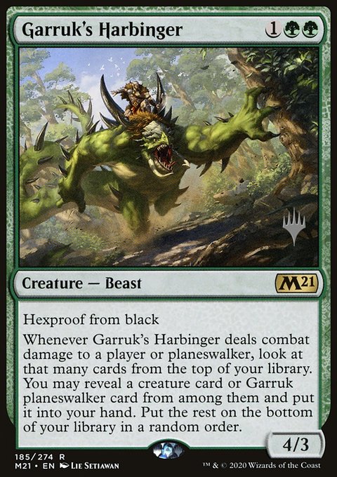 Garruk's Harbinger, Core Set 2021 Promos #185p, Magic: The Gathering card