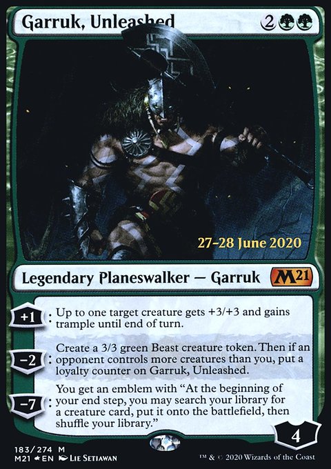 Garruk, Unleashed, Core Set 2021 Promos #183s, Magic: The Gathering card