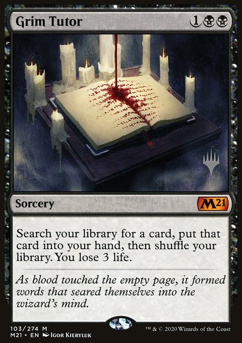 Grim Tutor, Core Set 2021 Promos #103p, Magic: The Gathering card