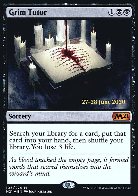 Grim Tutor, Core Set 2021 Promos #103s, Magic: The Gathering card