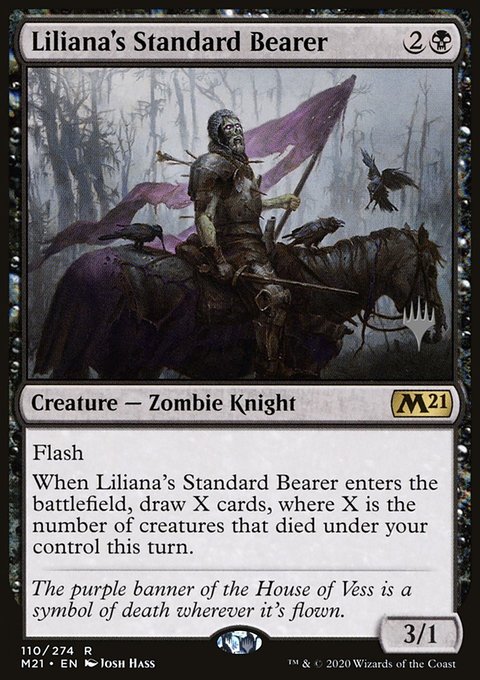 Liliana's Standard Bearer, Core Set 2021 Promos #110p, Magic: The Gathering card