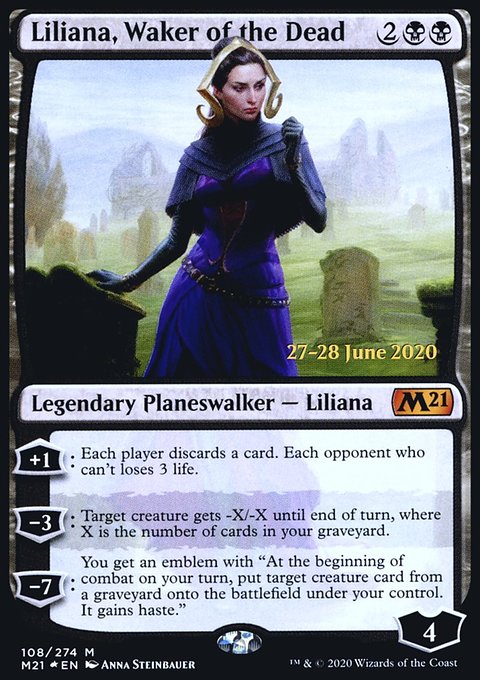 Liliana, Waker of the Dead, Core Set 2021 Promos #108s, Magic: The Gathering card